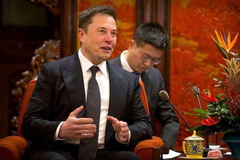Elon Musk, PDG de Tesla, à une rencontre en janvier 2019 avec le Premier Ministre chinois Li Keqiang, absent de la photographie.