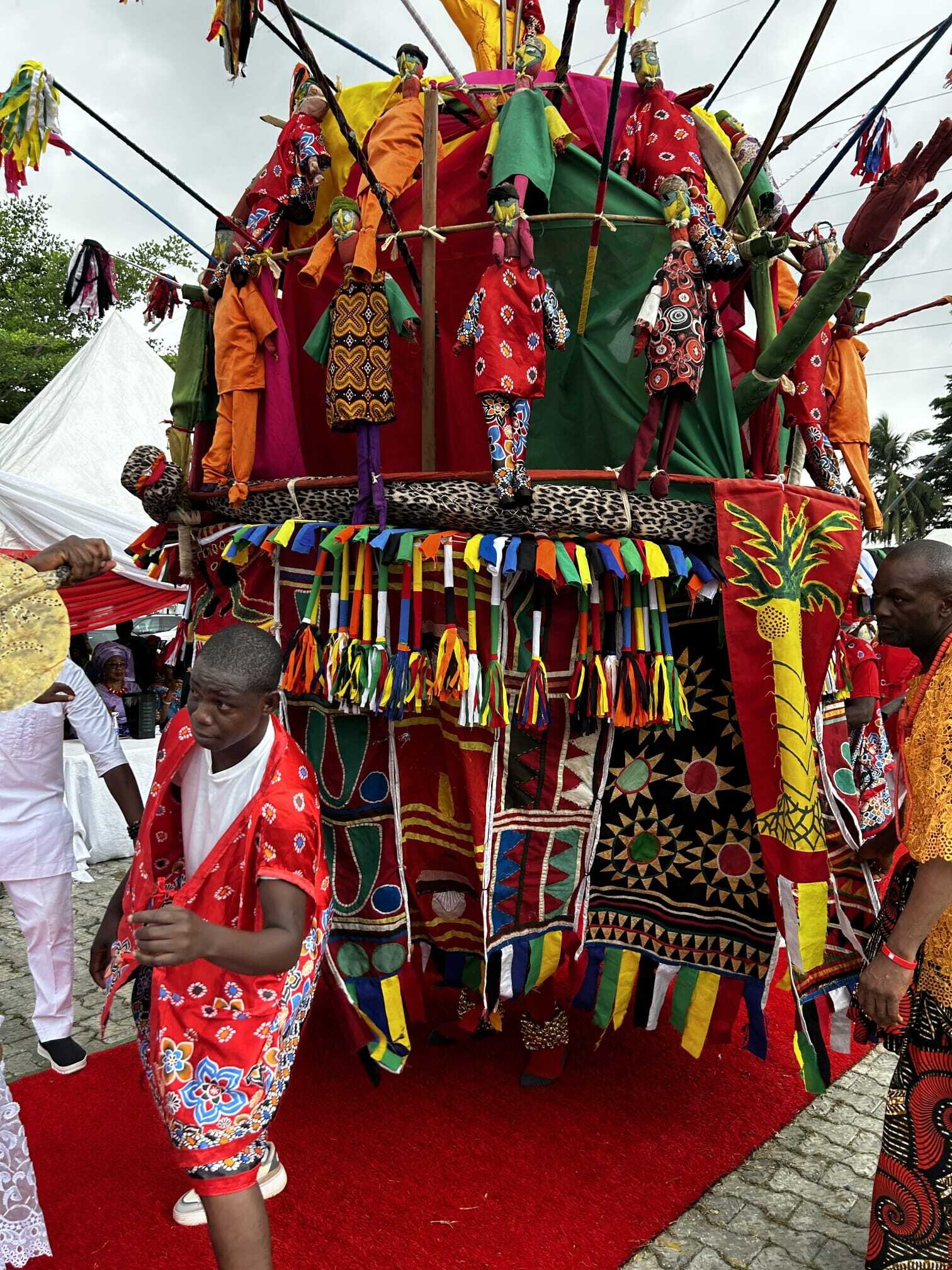 The Ijele is brought to life by a system of carvers, weavers, drummers and the apprenticeships that bind them.