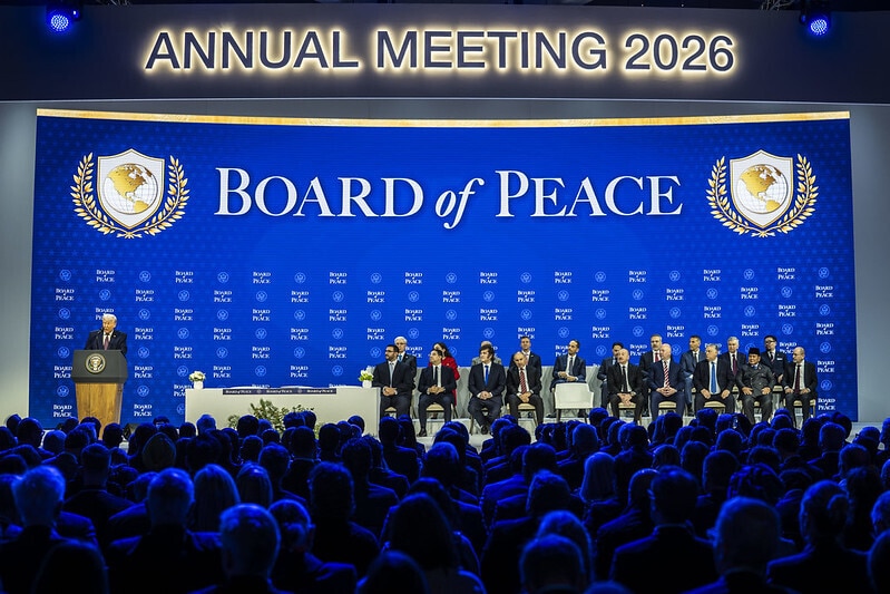 On the margins of the Annual Meeting, the US government organized a signing event focused on peace and recovery in Gaza. The World Economic Forum agreed to facilitate the session in the Davos Congress Centre. 