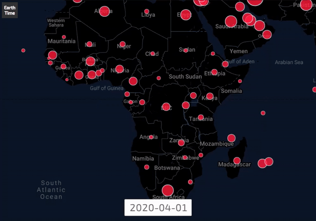 Spread of COVID-19 in Africa.