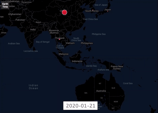 Spread of COVID-19 in Asia.