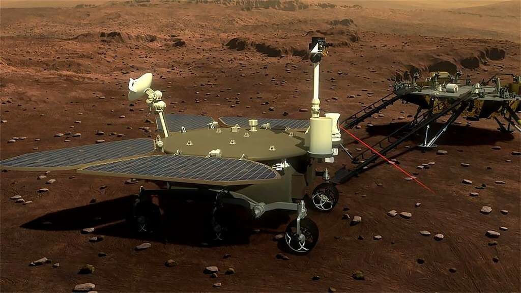 Concepts chinois d'un atterrisseur et d'un rover martiens.