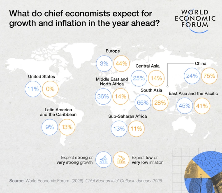 What chief economists expect for growth and inflation in the year ahead.