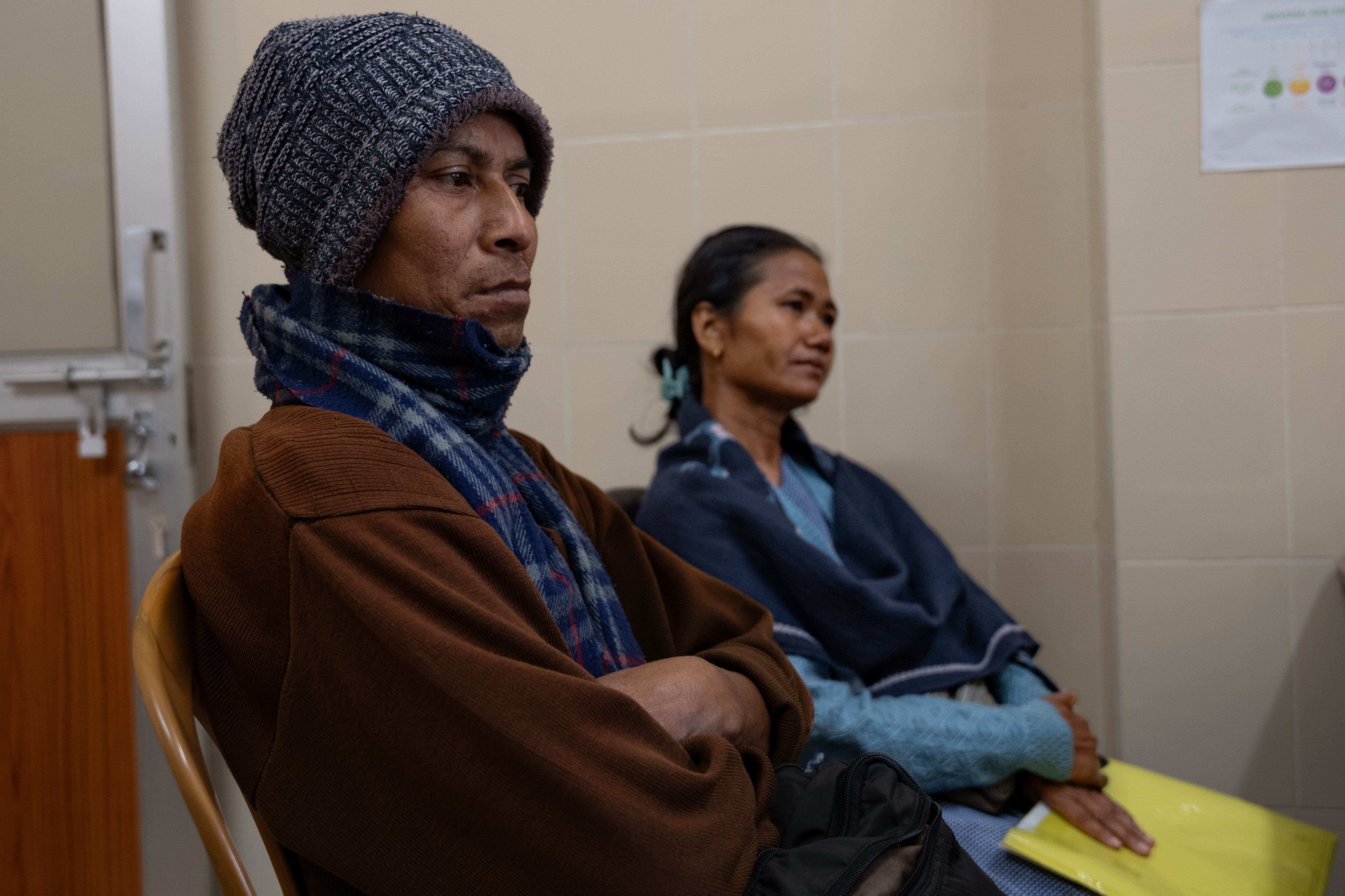 Homstar Dohtdong and his wife during a consultation at Shillong’s Civil Hospital.