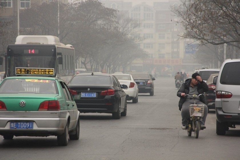 La ville d'Anyang en Chine, en plein pic de pollution.