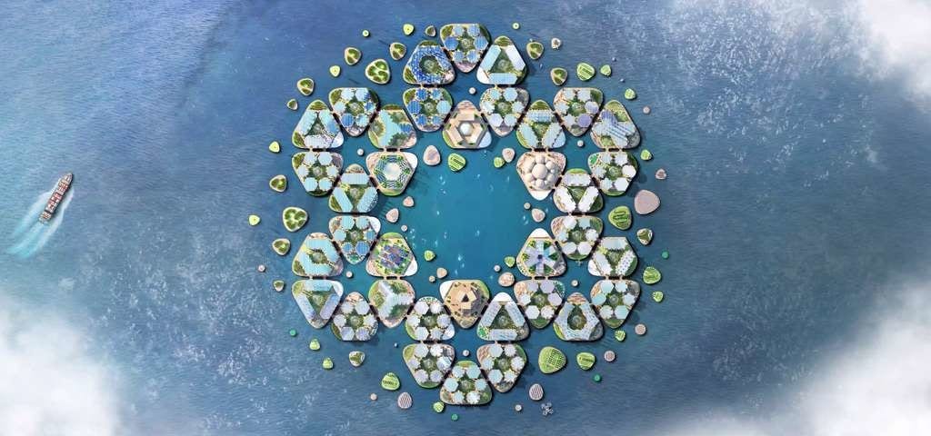 Le projet Oceanix city s’articule autour de modules hexagonaux de 15.000 mètres carrés.