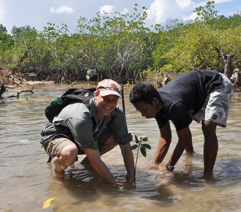 Restauration de mangroves en Indonésie dans le cadre d'un projet REDD+