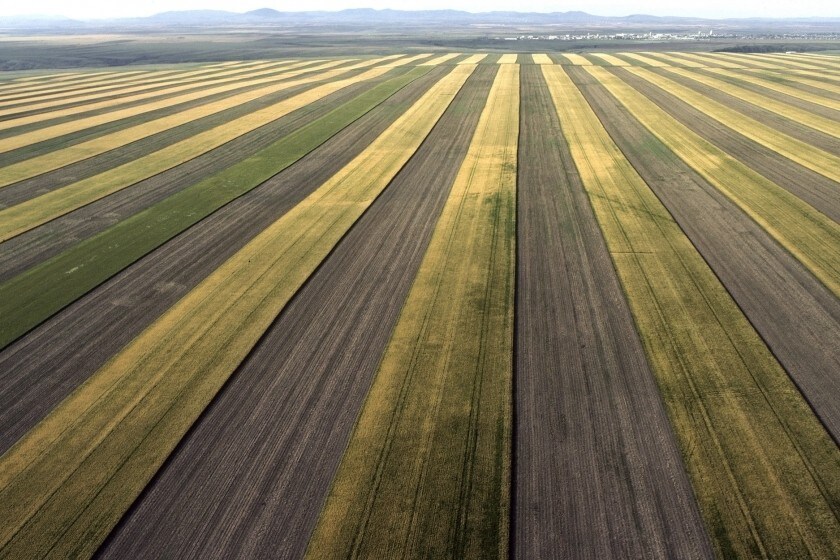 Fermes géantes au Montana, aux Etats-Unis.