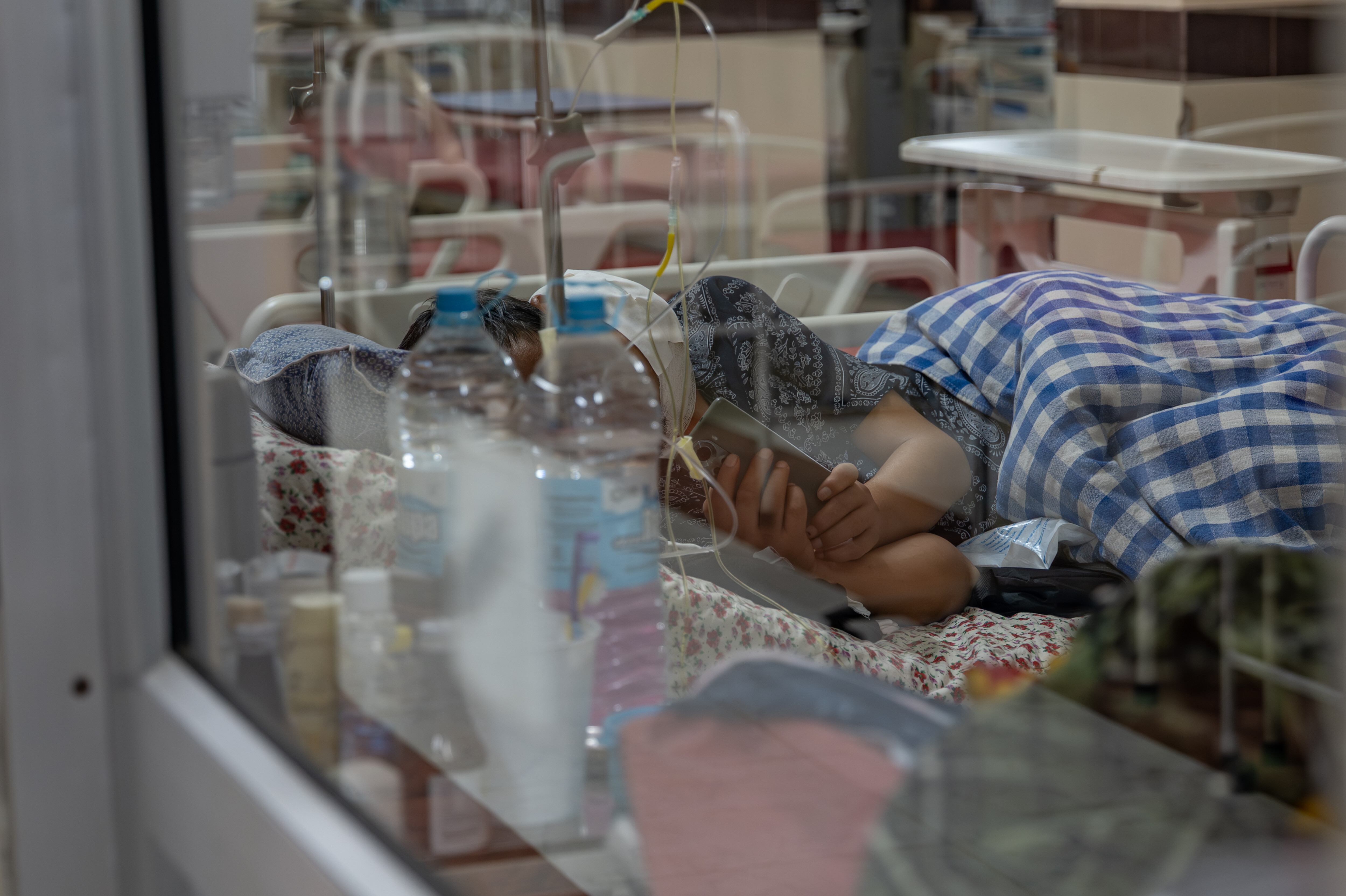 A patient at the Cancer Ward in Civil Hospital, Shillong.