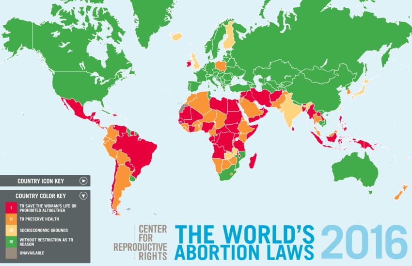 The countries that don't allow abortion to even rape victims World