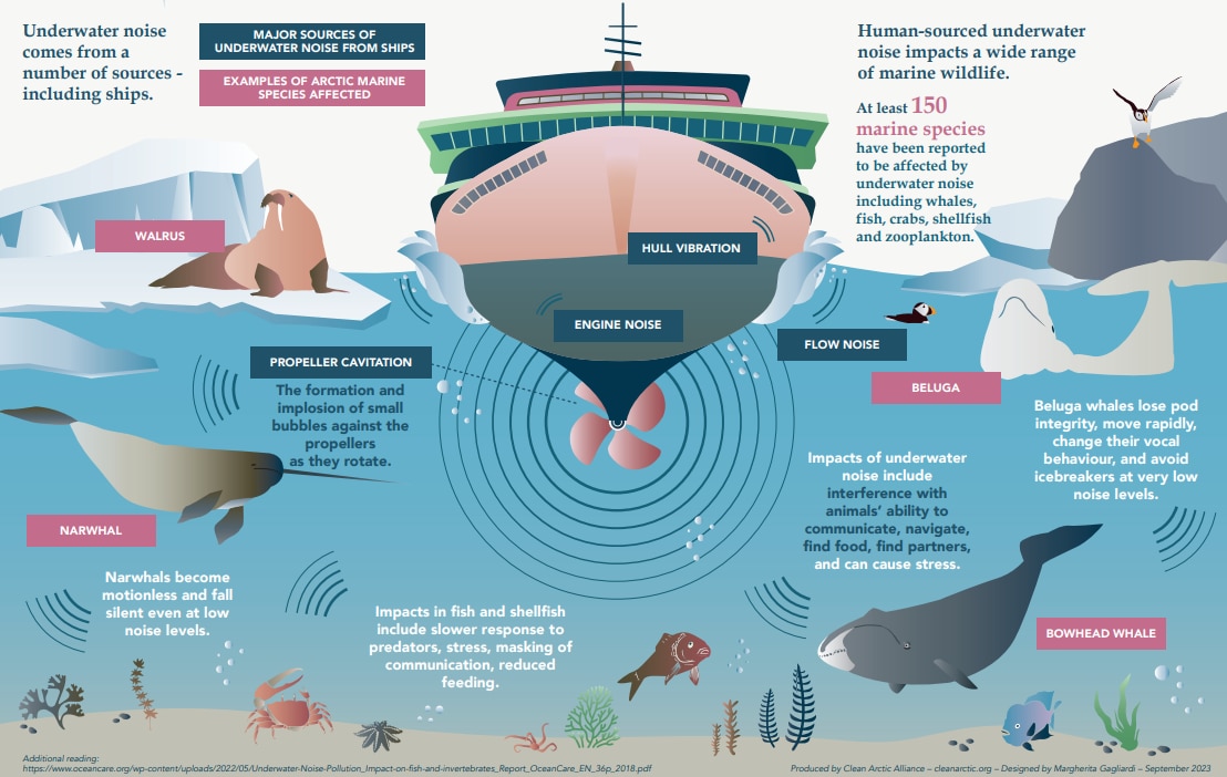 Underwater noise from ships