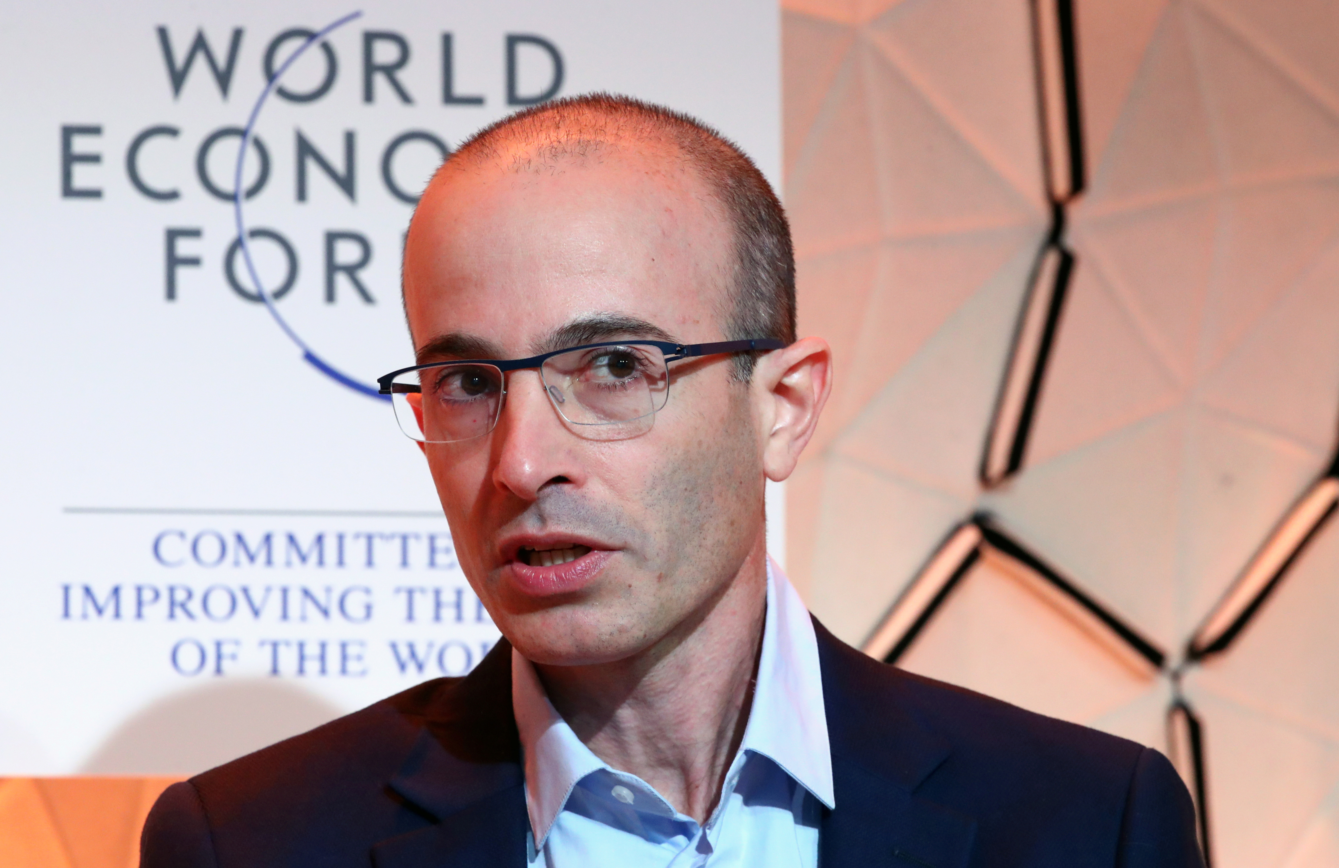 Yuval Noah Harari of Hebrew University of Jerusalem attends a session at the 50th World Economic Forum (WEF) annual meeting in Davos, Switzerland, January 21, 2020. REUTERS/Denis Balibouse - RC29KE90M17D