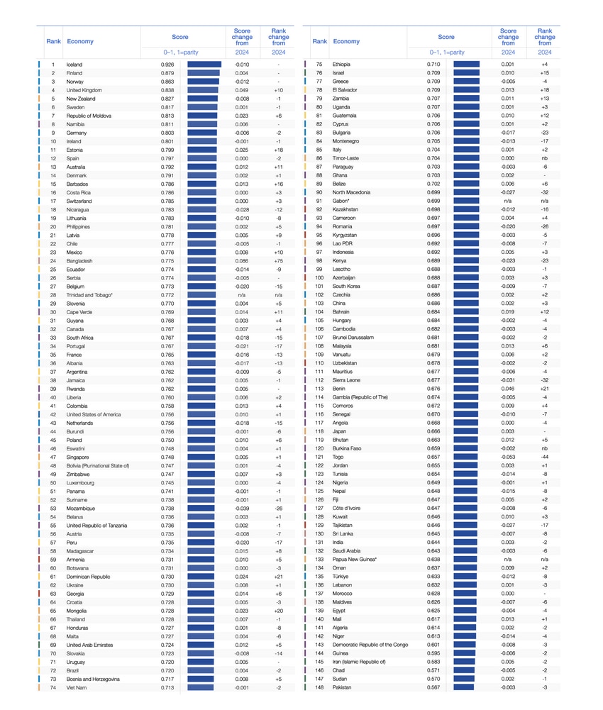 BENCHMARKING GENDER GAPS 2025 visual data 7