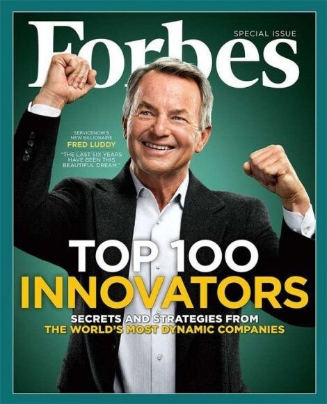 Fred Lurry, le PDG et fondateur de ServiceNow fait la couverture de Forbes US sur les 100 entreprises les plus innovantes au monde en 2018