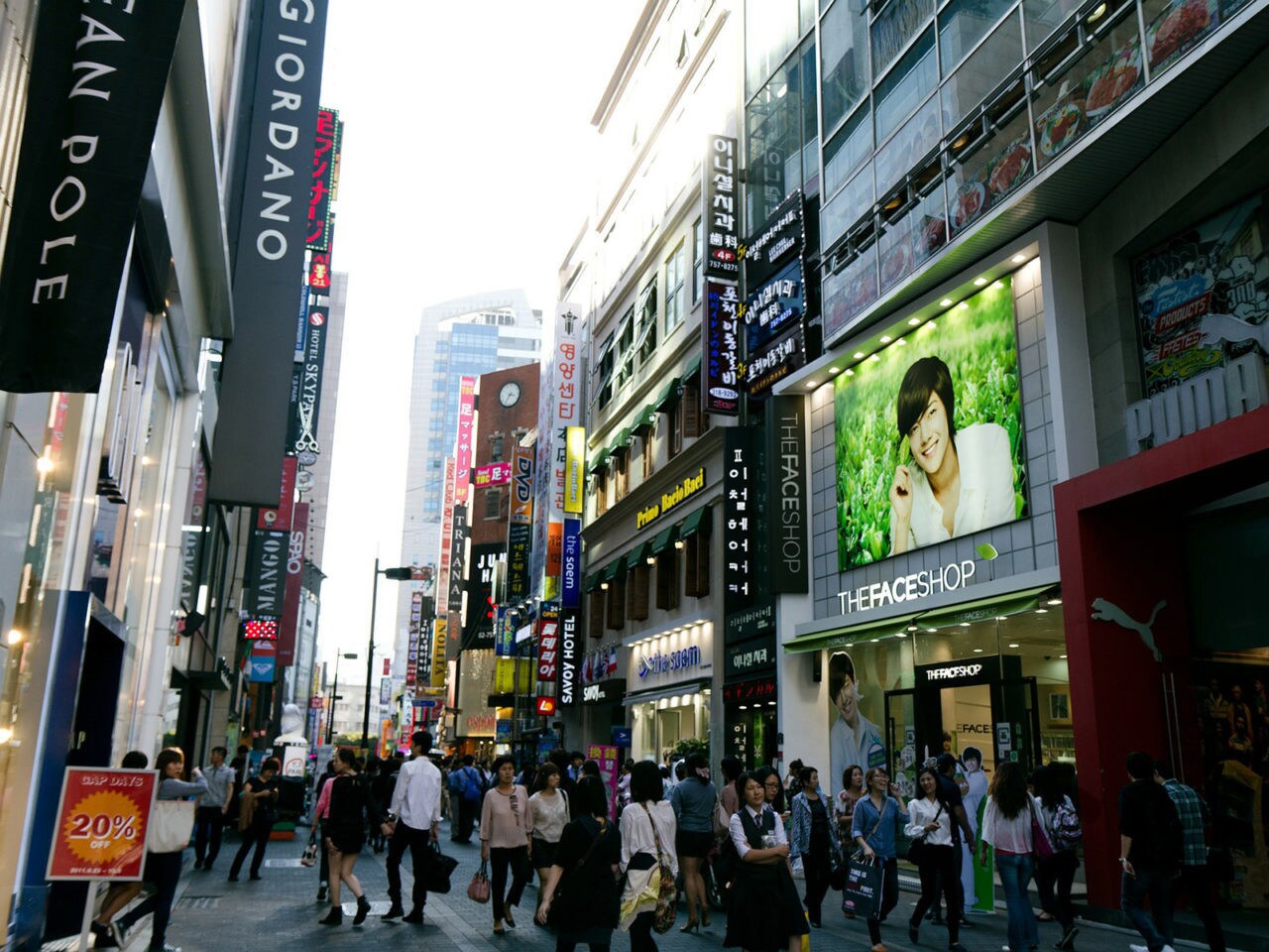 Quartier de Myeong-dong à Séoul.