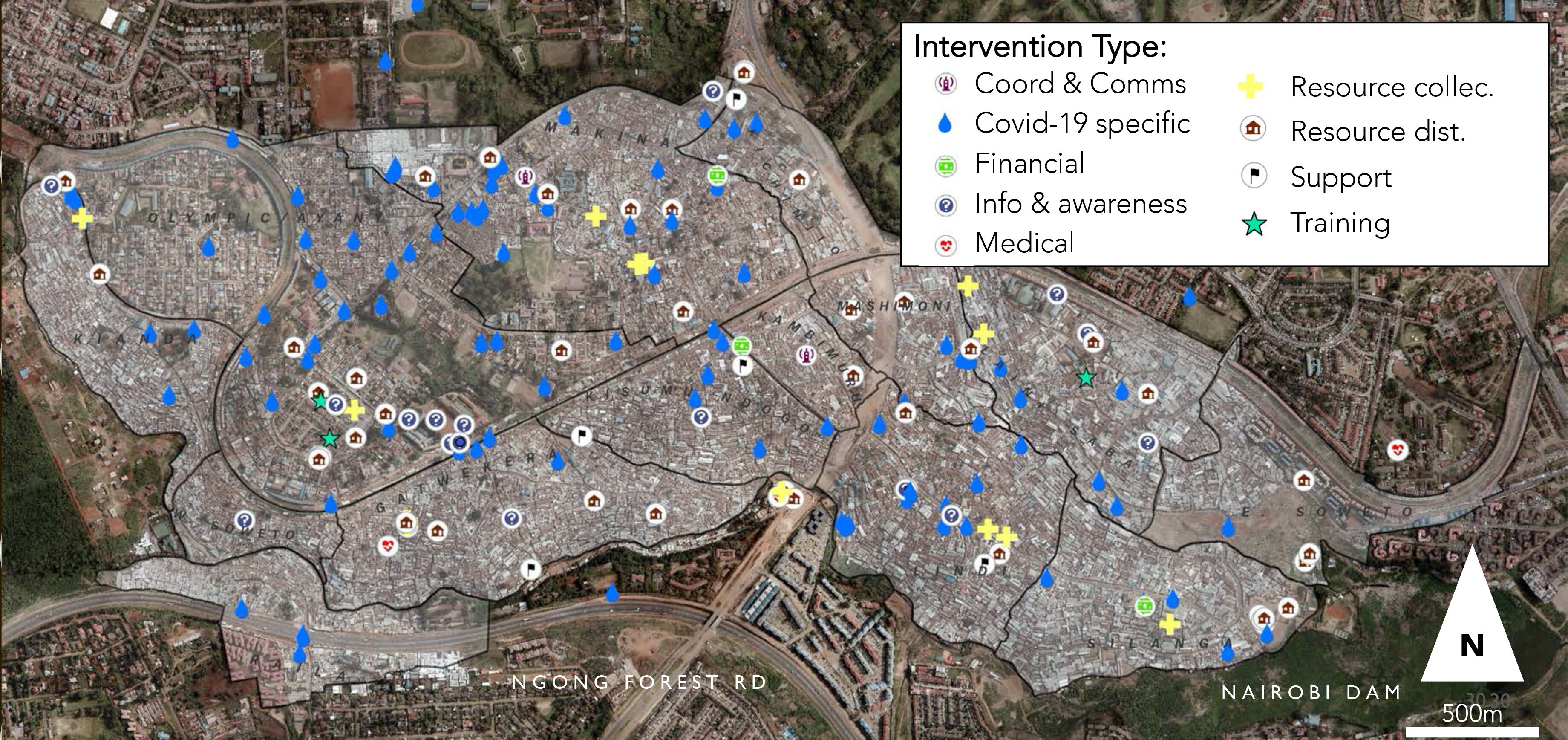 GIS mapping of community initiated COVID-19 responses by Kounkuey Design Initiative