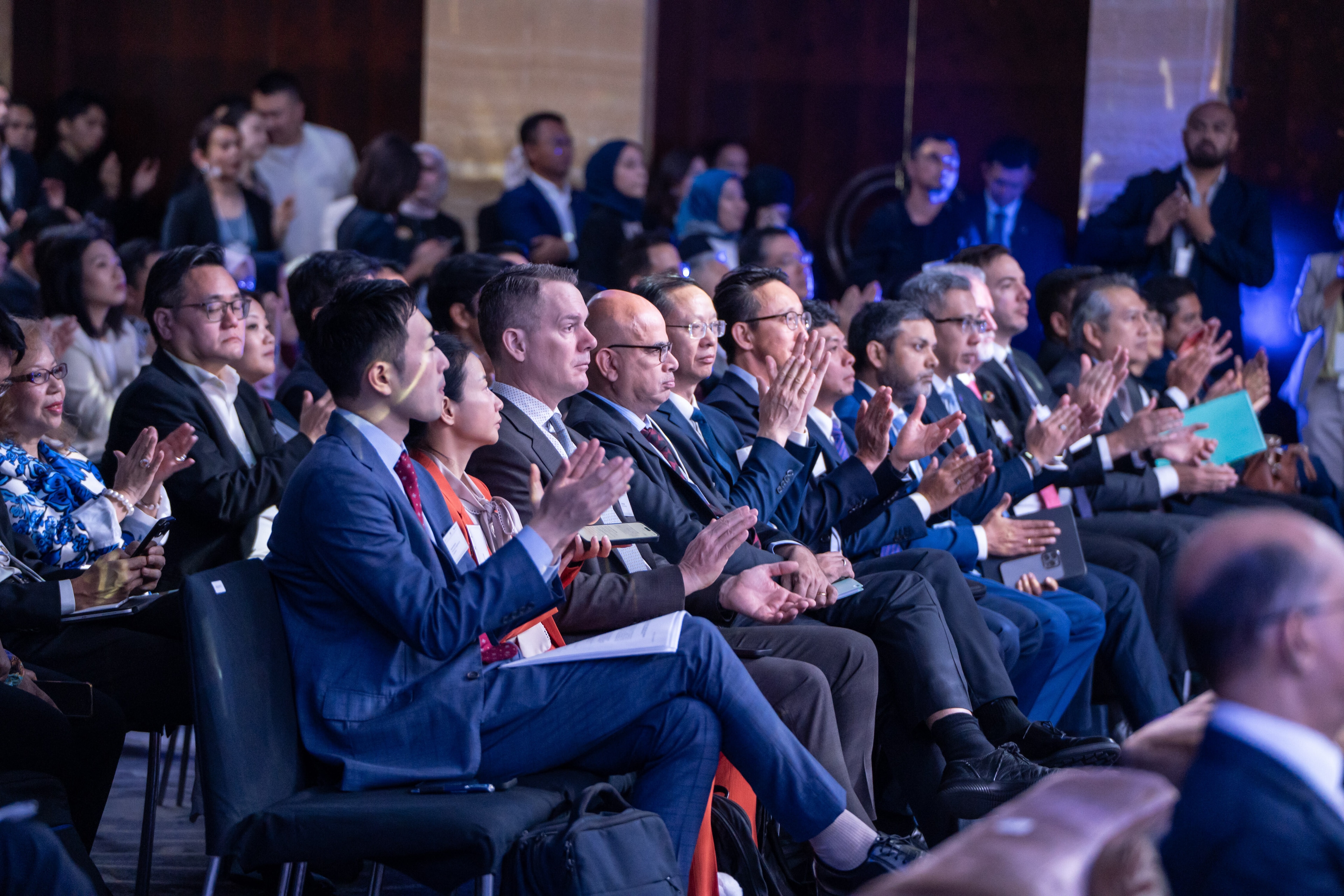 Attendees listen to speakers at the Energy Transition Meeting in ASEAN on 26 May 2025.