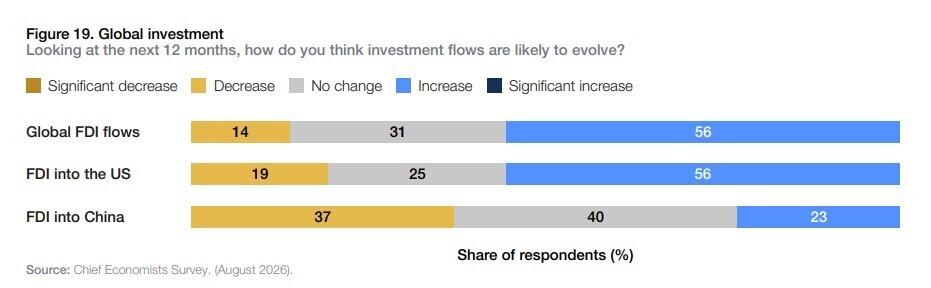 Global investment (% share of respondents)