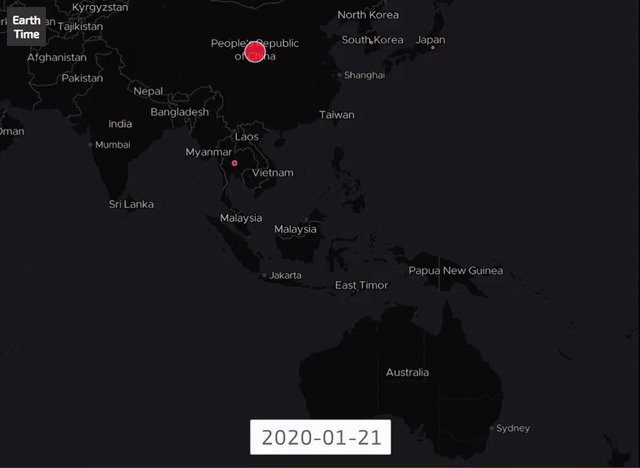 Spread of COVID-19 in Asia.