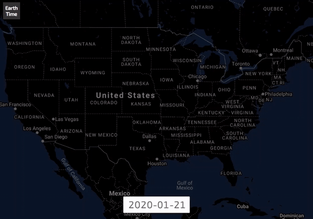 Spread of COVID-19 in the US.