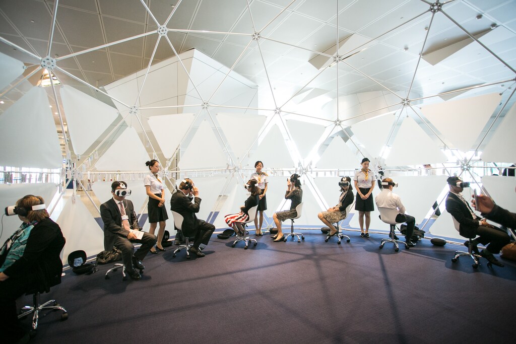 Virtual Reality Dome at the World Economic Forum - Annual Meeting of the New Champions in Dalian, People's Republic of China 2015. Copyright by World Economic Forum / Faruk Pinjo
