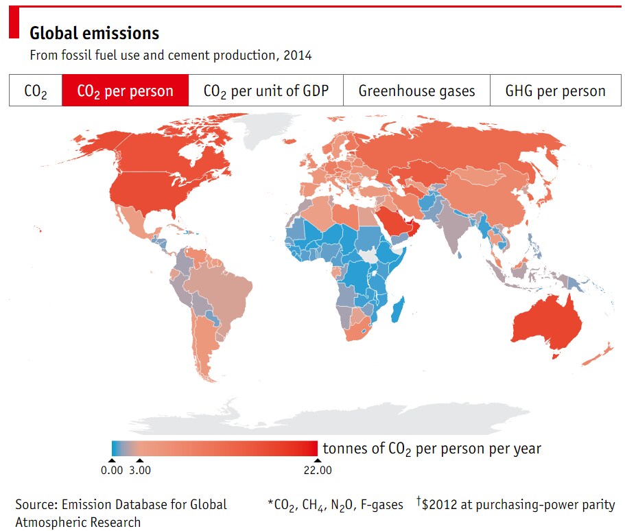 1512B28-per capita CO2 emissions 2014 economist world map